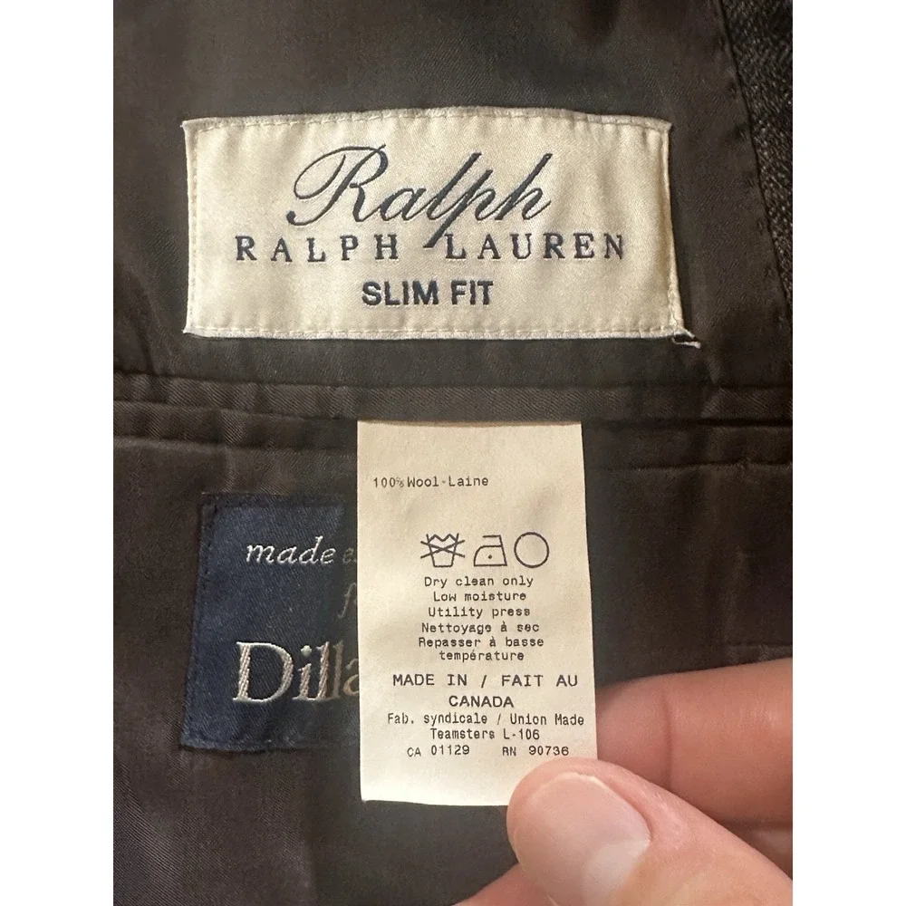 RALPH Ralph Lauren Men's 40R Plaid Multicolor Wool Blazer Slim Fit For Dillards